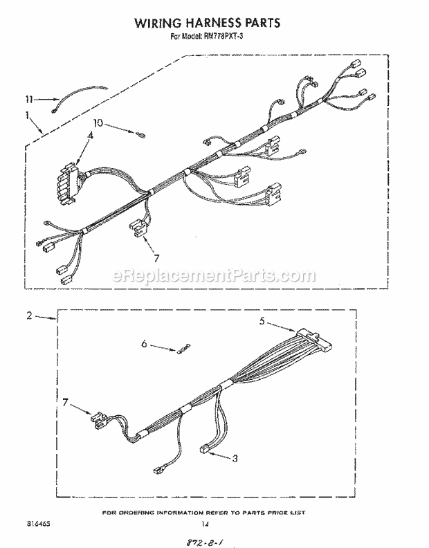 Whirlpool RM778PXT3 Electric Range Wiring Harness , Literature and Optional Diagram