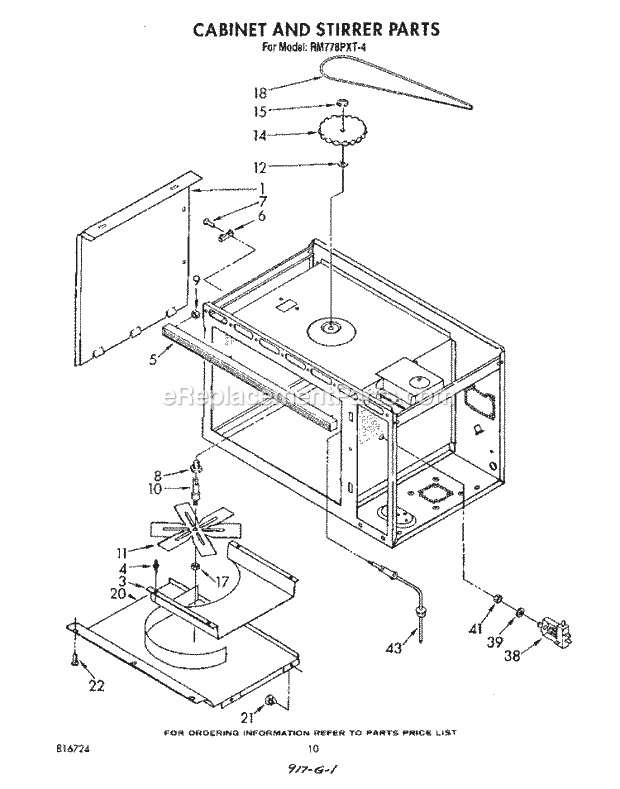 Whirlpool RM778PXT4 Electric Range Cabinet and Stirrer Diagram