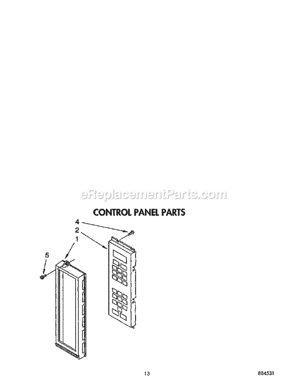 Whirlpool RM778PXXB0 Electric Range Control Panel Diagram