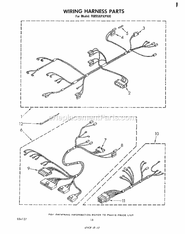 Whirlpool RM955PXPW0 Freestanding Electric Range Wiring Harness , Literature and Optional Diagram