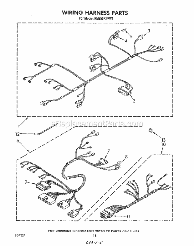 Whirlpool RM955PXPW1 Freestanding Electric Range Wiring Harness , Literature and Optional Diagram