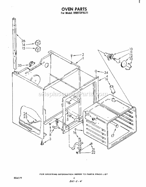 Whirlpool RM973PXLT1 Electric Range Oven Diagram