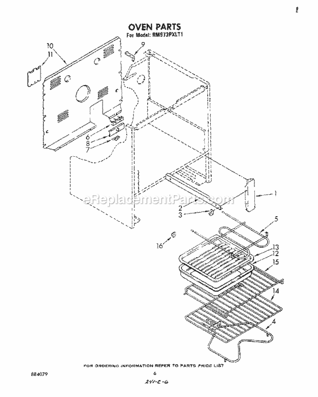 Whirlpool RM973PXLT1 Electric Range Section Diagram