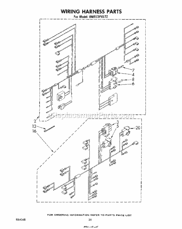 Whirlpool RM973PXLT2 Electric Range Wiring Harness , Literature and Optional Diagram