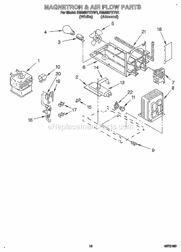 Whirlpool RM980PXYN1 Range Magnetron & Air Flow Diagram