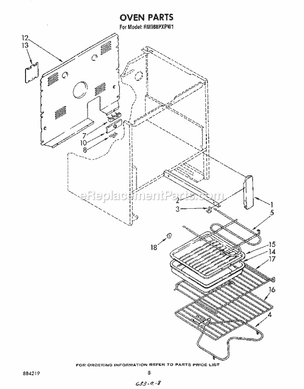 Whirlpool RM988PXPW1 Oven/Microwave Combo Oven (Continued) Diagram