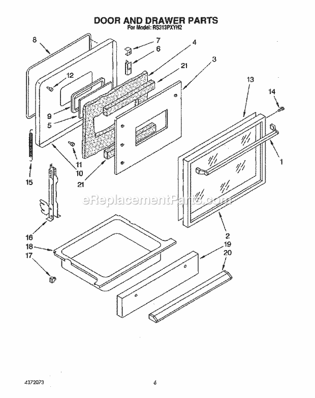 Whirlpool RS313PXYH2 Electric Range Page D Diagram