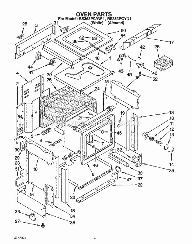 Whirlpool RS363PCYN1 Range Oven, Lit/Optional Diagram