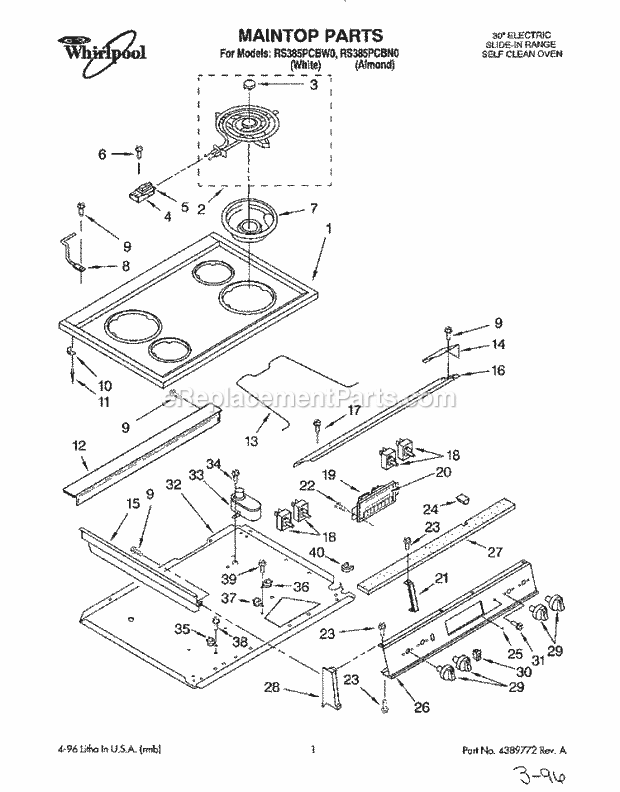 Whirlpool RS385PCBN0 30