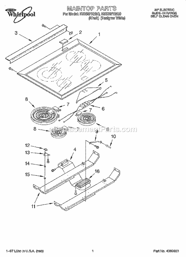 Whirlpool RS386PXEB0 30