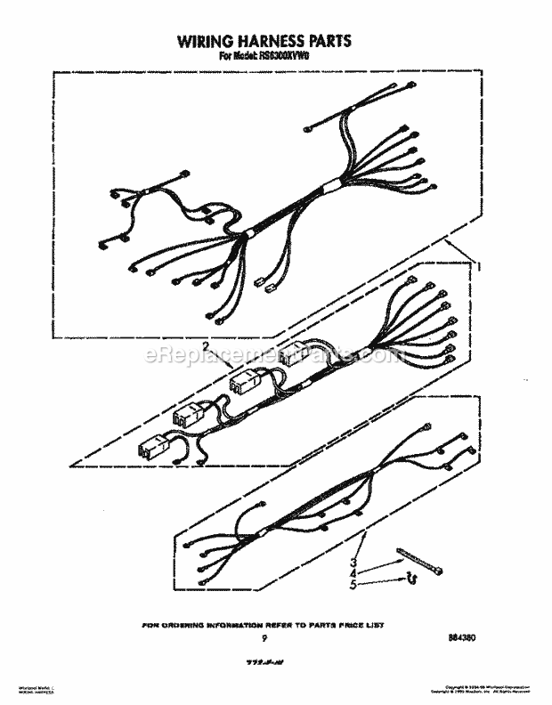 Whirlpool RS6100XVN0 Range Wiring Harness Diagram