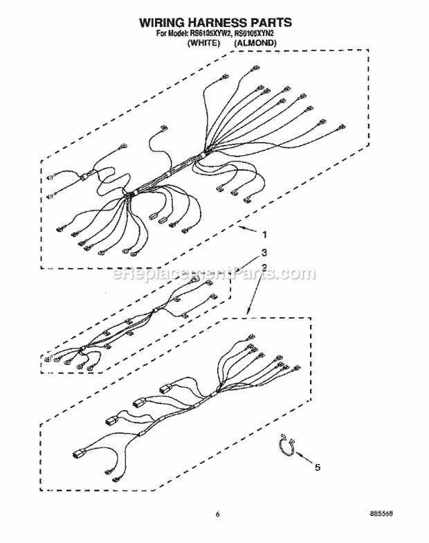 Whirlpool RS6105XYN2 Range Wiring Harness, Optional Diagram