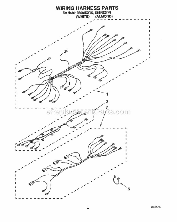 Whirlpool RS6105XYN3 Range Wiring Harness, Optional Diagram