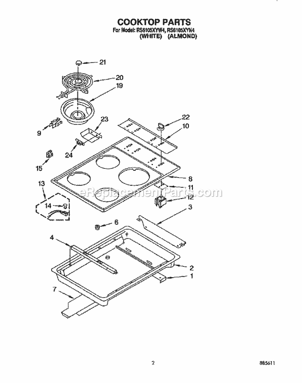 Whirlpool RS6105XYW4 30