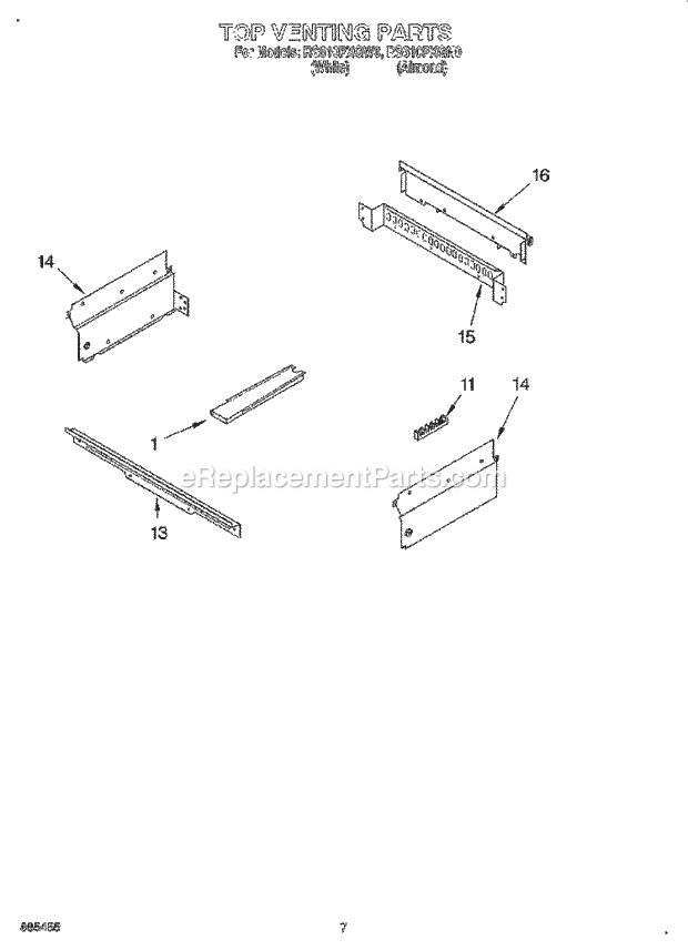 Whirlpool RS610PXGN0 Drop-in Electric Range Top Venting, Optional Diagram