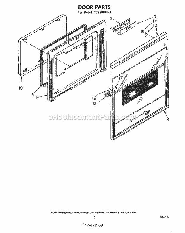 Whirlpool RS660BXK1 Slide in Electric Range Page B Diagram
