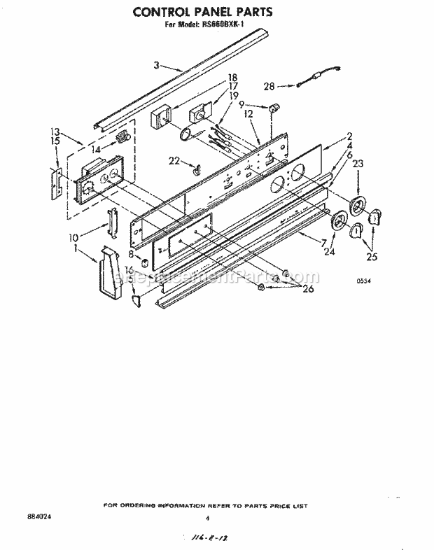 Whirlpool RS660BXK1 Slide in Electric Range Page C Diagram