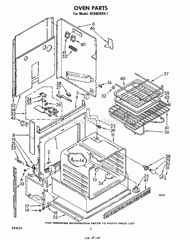 Whirlpool RS660BXK1 Slide in Electric Range Page D Diagram