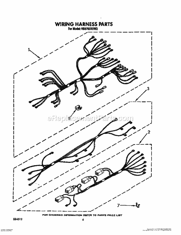 Whirlpool RS6750XVW2 Electric Range Wiring Harness, Optional Diagram