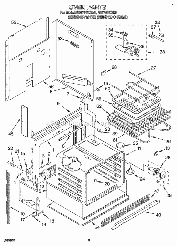 Whirlpool RS675PXBH0 Electric Range and Oven Oven, Literature Diagram