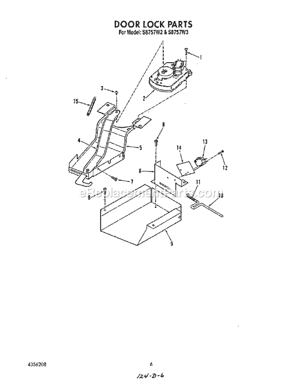 Whirlpool S8757^3 Range Door Lock Diagram