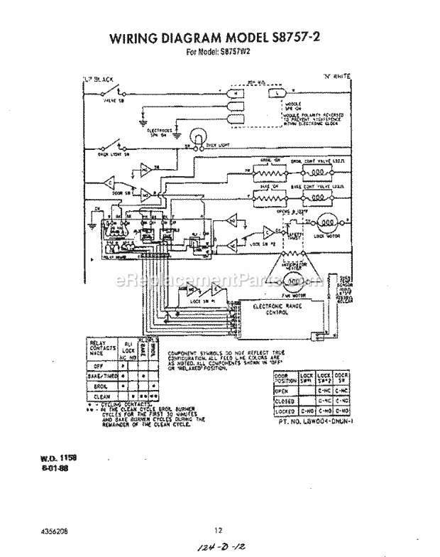 Whirlpool S8757^3 Range Page H Diagram