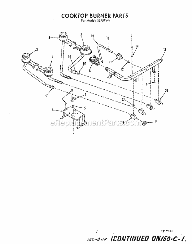 Whirlpool S8757^4 Range Cooktop Burner Diagram