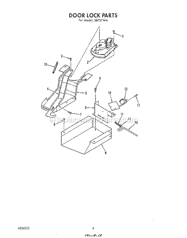 Whirlpool S8757^4 Range Door Lock Diagram