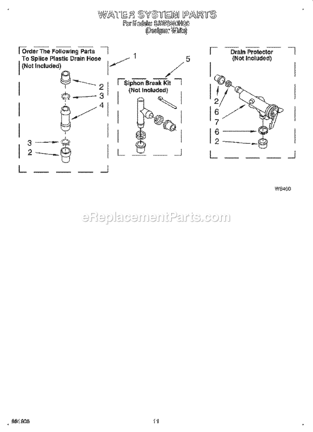 Whirlpool SAWS800HQ0 Automatic Washer Water System Diagram