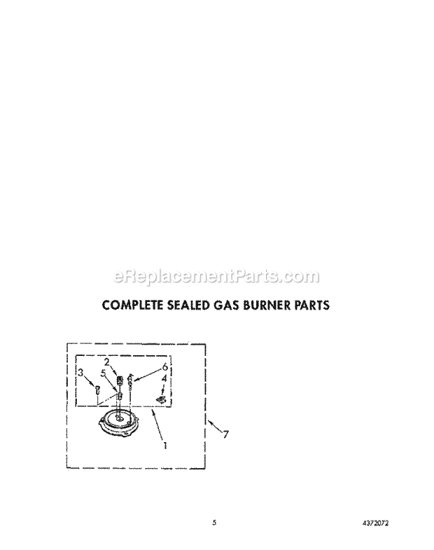 Whirlpool SC8630EXB3 Range Complete Sealed Gas Burner Diagram