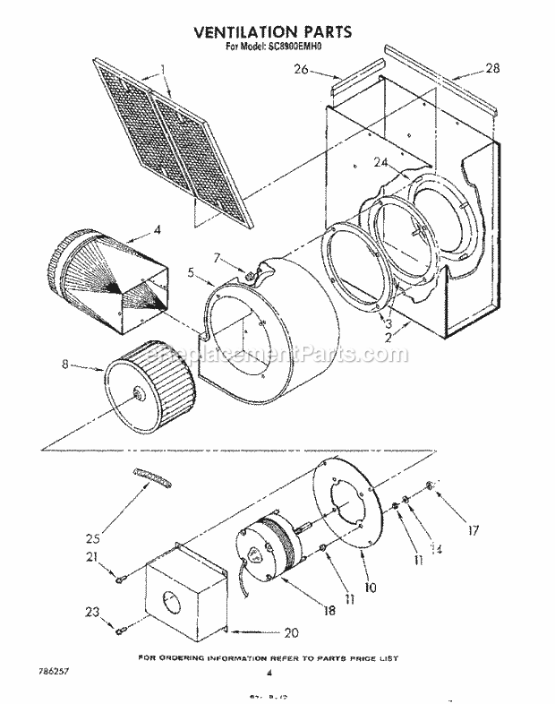 Whirlpool SC8900EMH0 Gas Range Ventilation Diagram