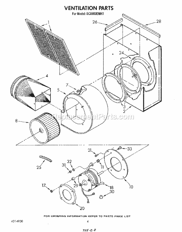 Whirlpool SC8900EMH1 Gas Range Ventilation Diagram