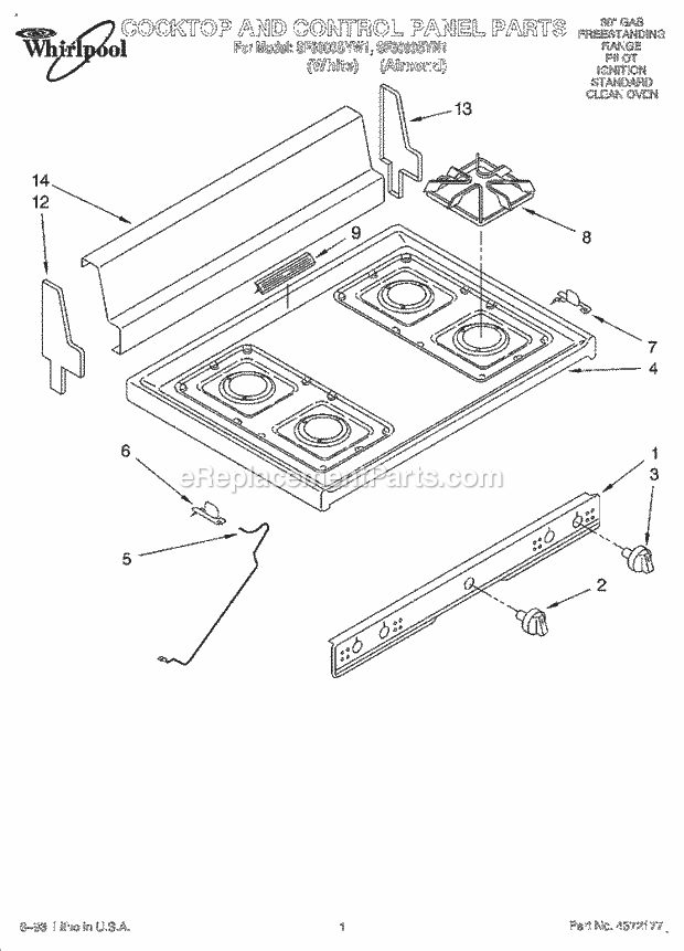 Whirlpool SF3000SYN1 Range Page C Diagram