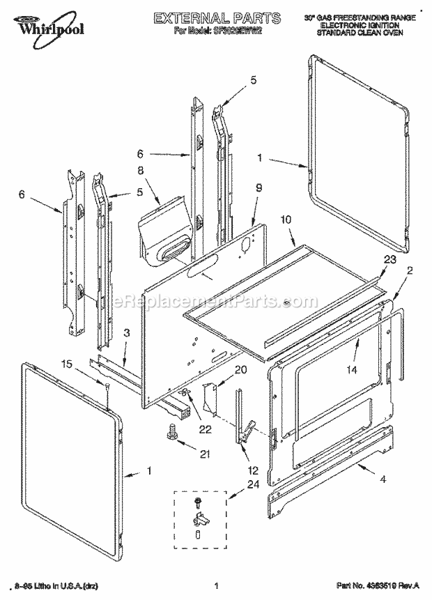 Whirlpool SF3020EWW2 30