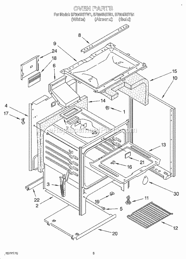 Whirlpool SF304BSYG1 Range Page B Diagram