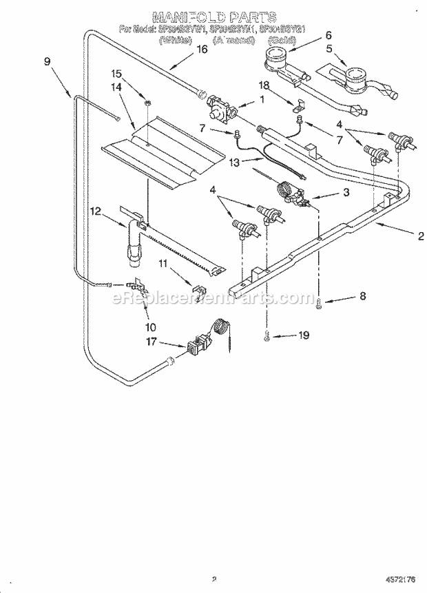 Whirlpool SF304BSYG1 Range Page C Diagram