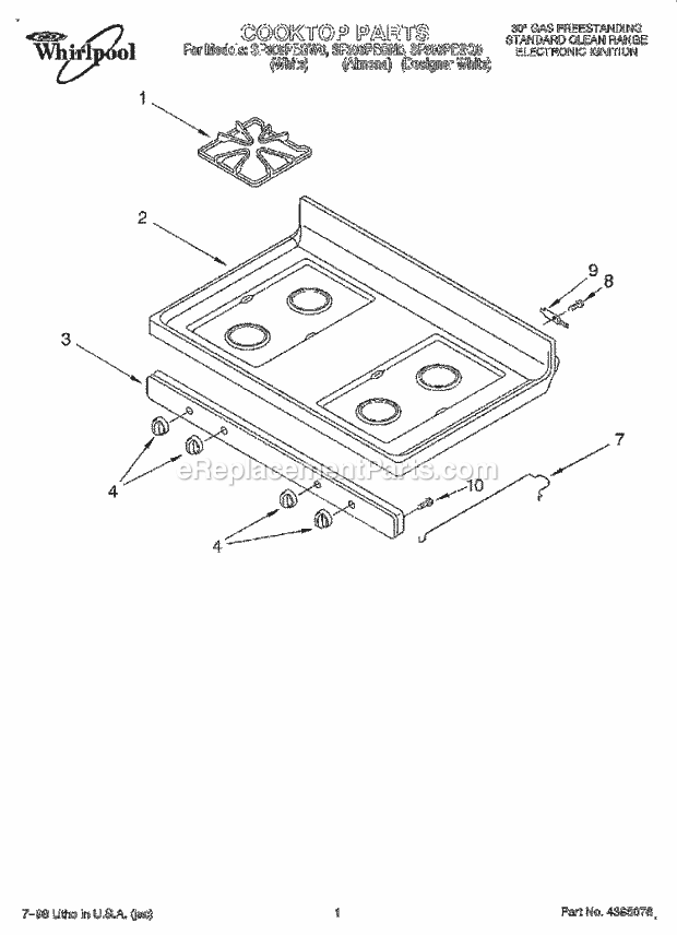 Whirlpool SF306PEGW0 30