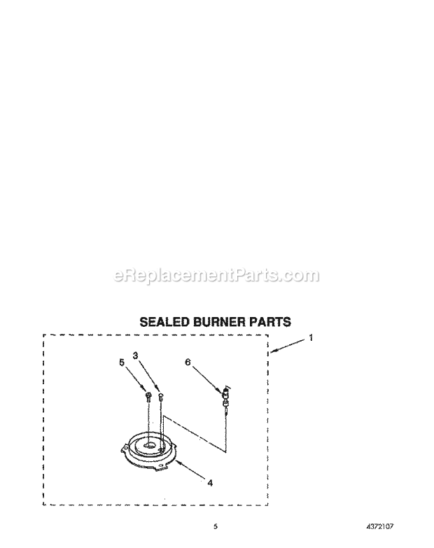 Whirlpool SF317PEYN1 Gas Range Sealed Burner Diagram