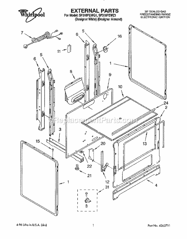 Whirlpool SF318PEWQ1 30