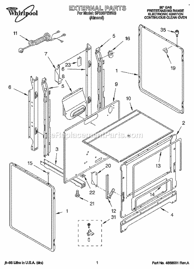 Whirlpool SF330PEWN8 30