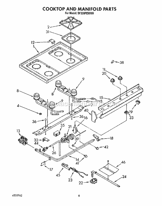 Whirlpool SF330PEWW0 30