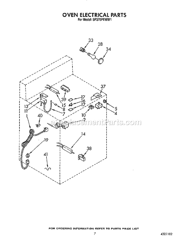 Whirlpool SF370PEWN1 Range Oven Electrical Diagram
