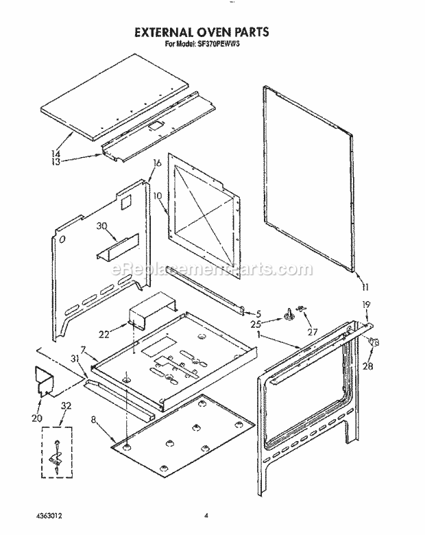 Whirlpool SF370PEWW3 30