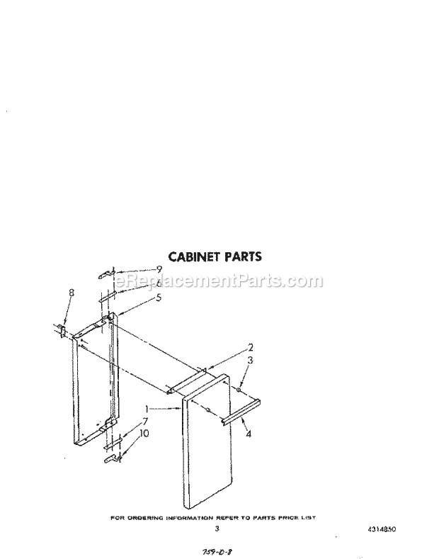 Whirlpool SF5140SRW3 Freestanding Gas Range Cabinet Diagram