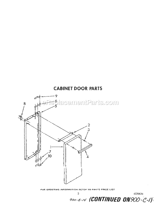 Whirlpool SF5140SRW8 Freestanding Gas Range Cabinet Door Diagram