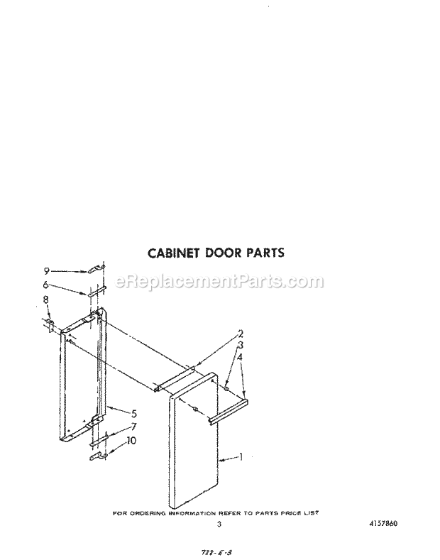 Whirlpool SF5340ERF0 Range Cabinet Door Diagram