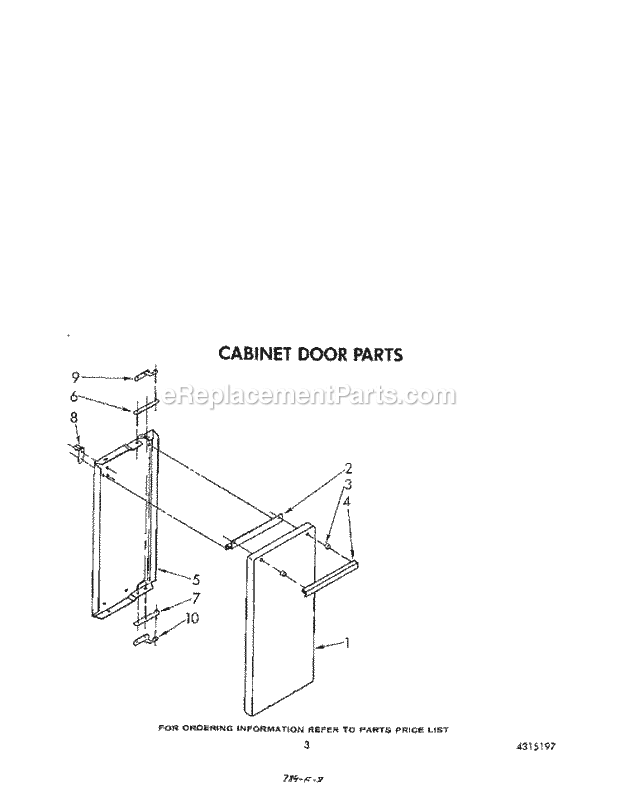 Whirlpool SF5340ERN4 Range Cabinet Door Diagram