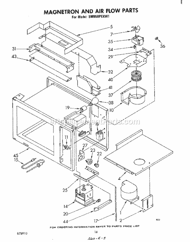 Whirlpool SM958PEKW1 Gas Range Magnetron and Air Flow Diagram