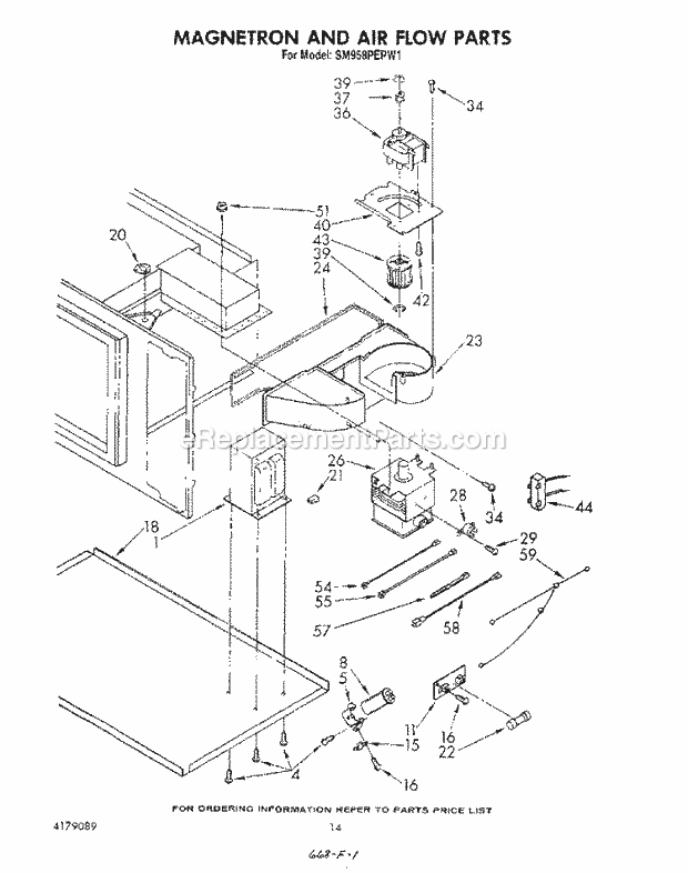 Whirlpool SM958PEPW1 Gas Range Magnetron and Airflow Diagram