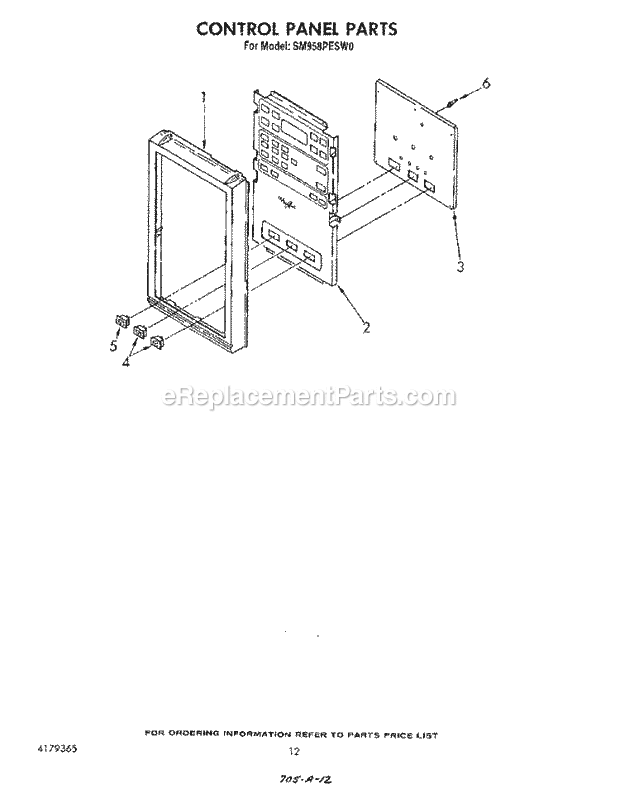 Whirlpool SM958PESW0 Gas Range Control Panel Diagram